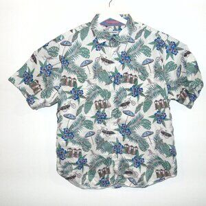 Tommy Bahama Mens Large Size White Floral print Tencel